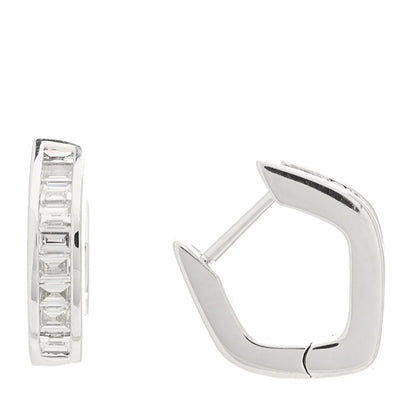 Anita Ko 18K White Gold Diamond Baguette Georgie Huggie Earrings