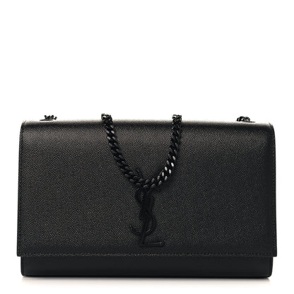 Grain De Poudre Medium Classic Monogram Monochrome Kate Satchel Black