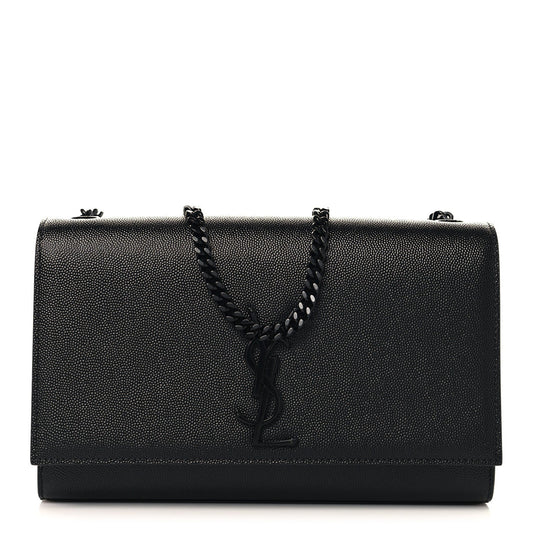 Grain De Poudre Medium Classic Monogram Monochrome Kate Satchel Black