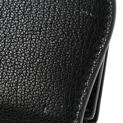 Goatskin Saddle Long Wallet Black