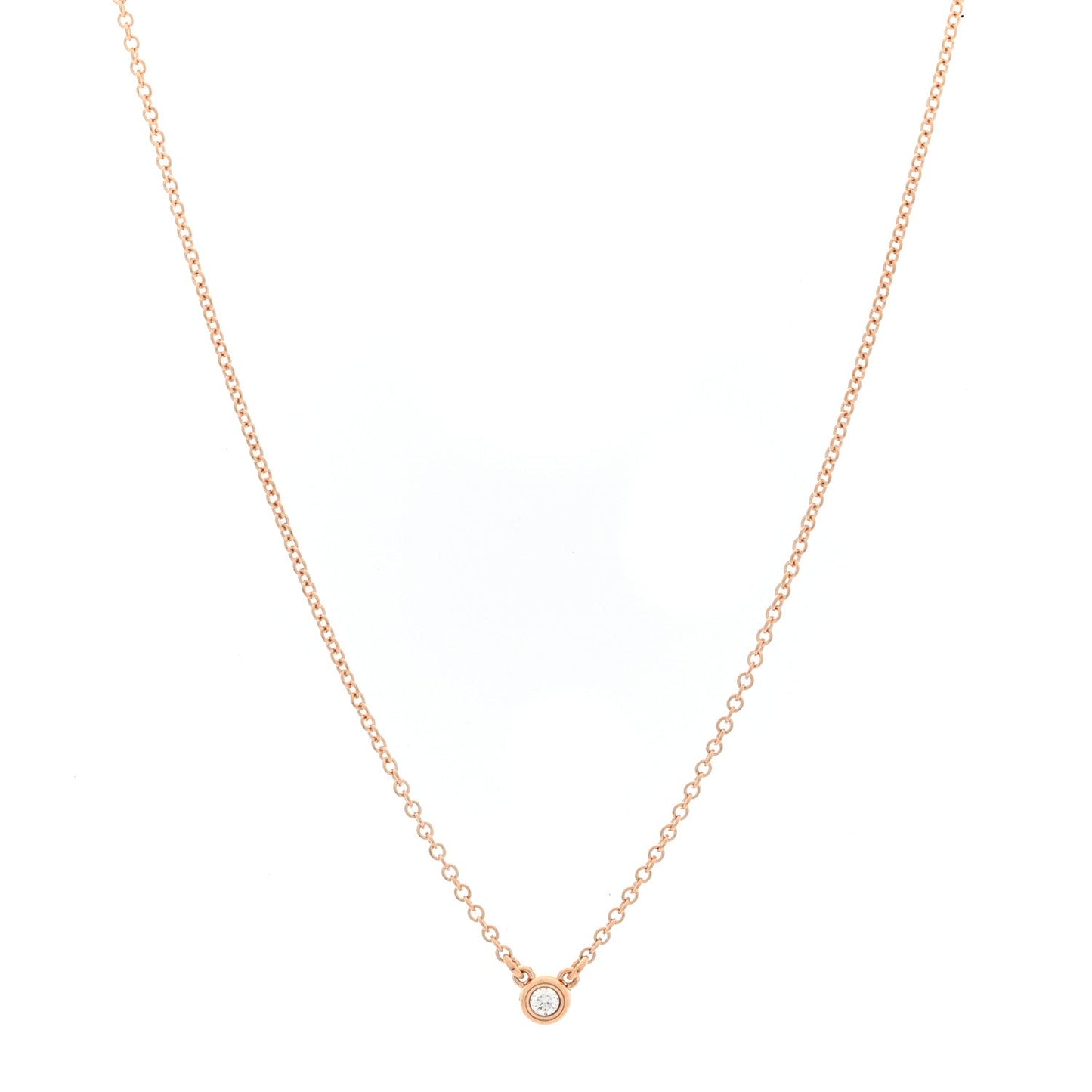 18K Rose Gold Diamond Elsa Peretti Diamonds by the Yard Necklace and Earrings Set