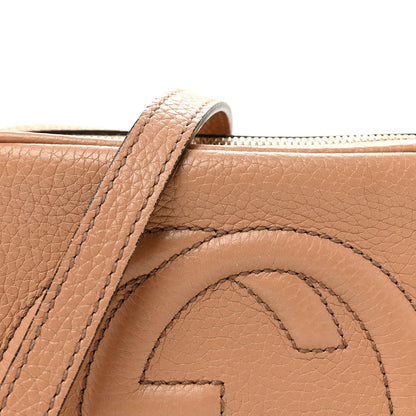 Pebbled Calfskin Small Soho Disco Bag Camelia