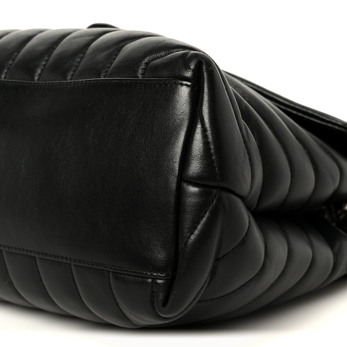 Calfskin Y Quilted Monogram Medium Loulou Chain Satchel Black