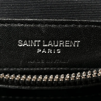 Calfskin Y Quilted Monogram Medium Loulou Chain Satchel Black