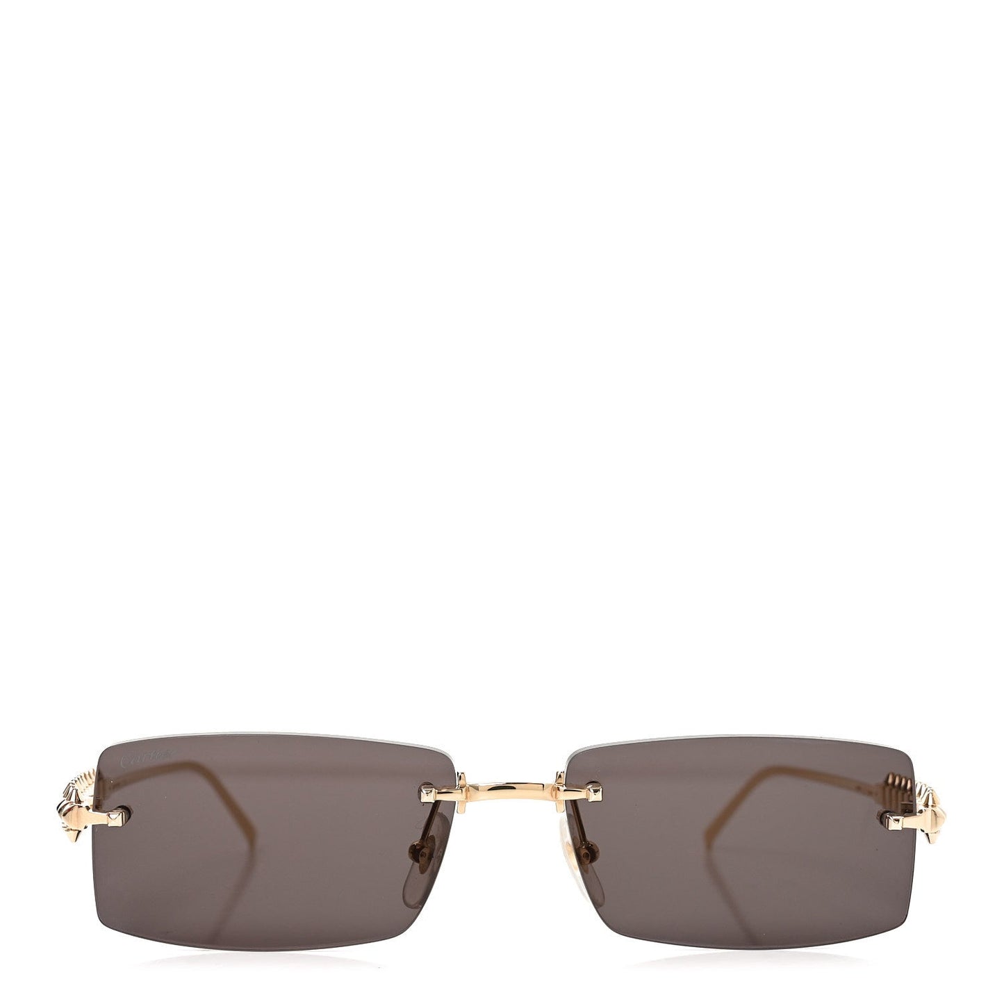 Clash De Cartier Rectangular Sunglasses Smoke Gold