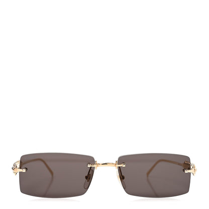 Clash De Cartier Rectangular Sunglasses Smoke Gold