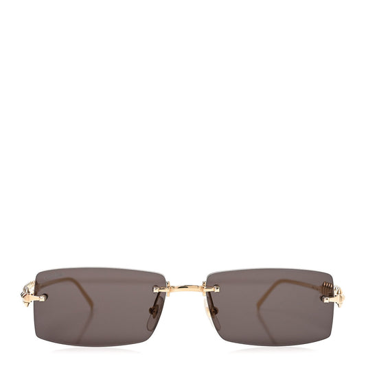 Clash De Cartier Rectangular Sunglasses Smoke Gold