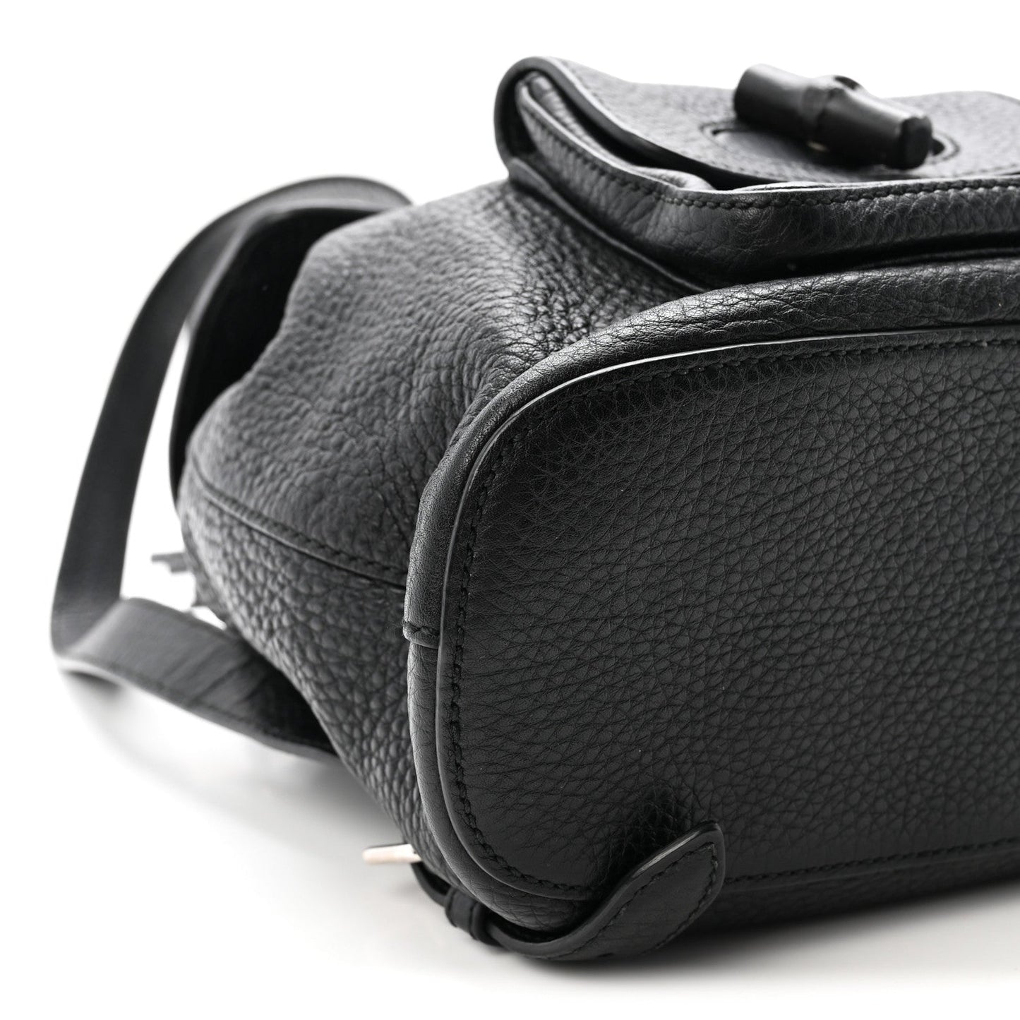 Calfskin Small Bamboo Backpack Black