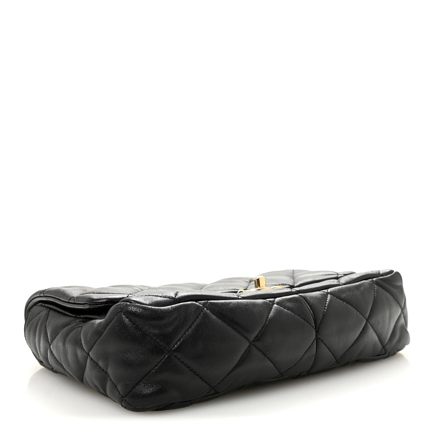 Lambskin Quilted Large CC Funky Town Flap Black