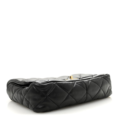 Lambskin Quilted Large CC Funky Town Flap Black