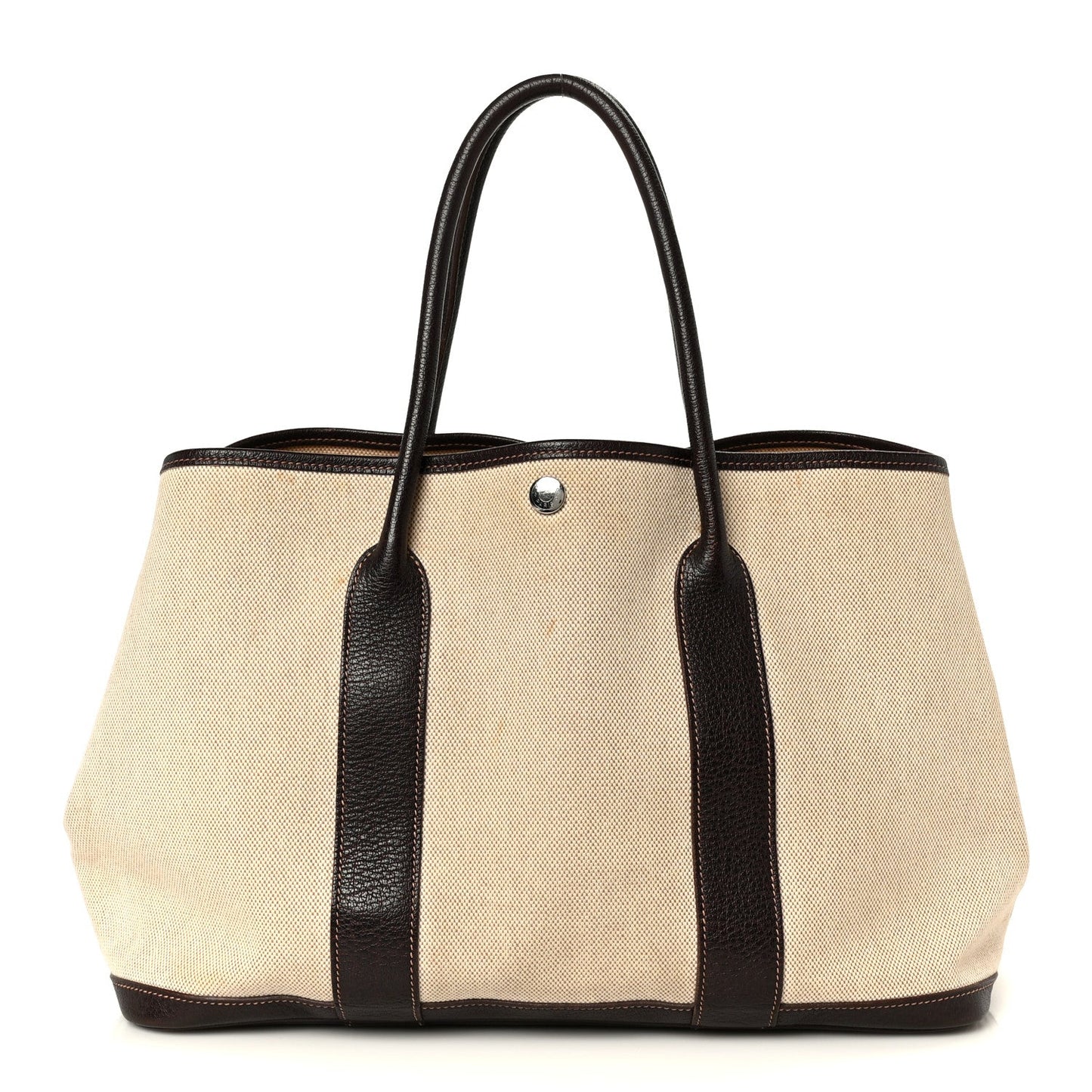 Buffle Skipper Toile Garden Party 36 MM Tote Marron Fonce