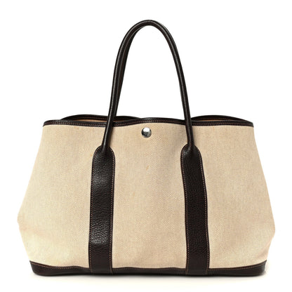 Buffle Skipper Toile Garden Party 36 MM Tote Marron Fonce
