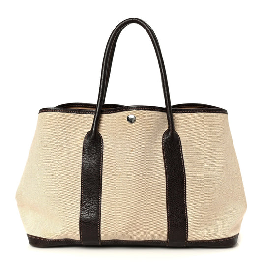 Buffle Skipper Toile Garden Party 36 MM Tote Marron Fonce