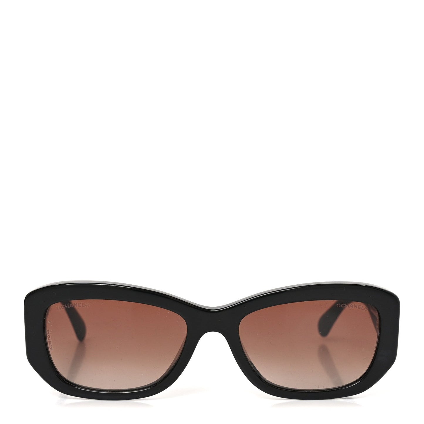 Acetate Rectangle Sunglasses 5493-A Black Brown