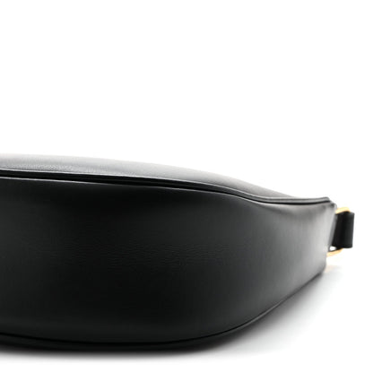 Smooth Calfskin Medium Strap Ava Triomphe Shoulder Bag Black