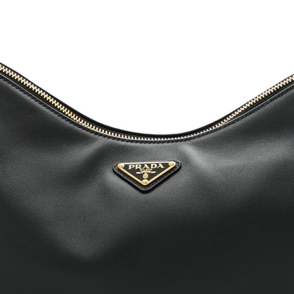 Soft Calfskin Large Aimée Shoulder Bag Black