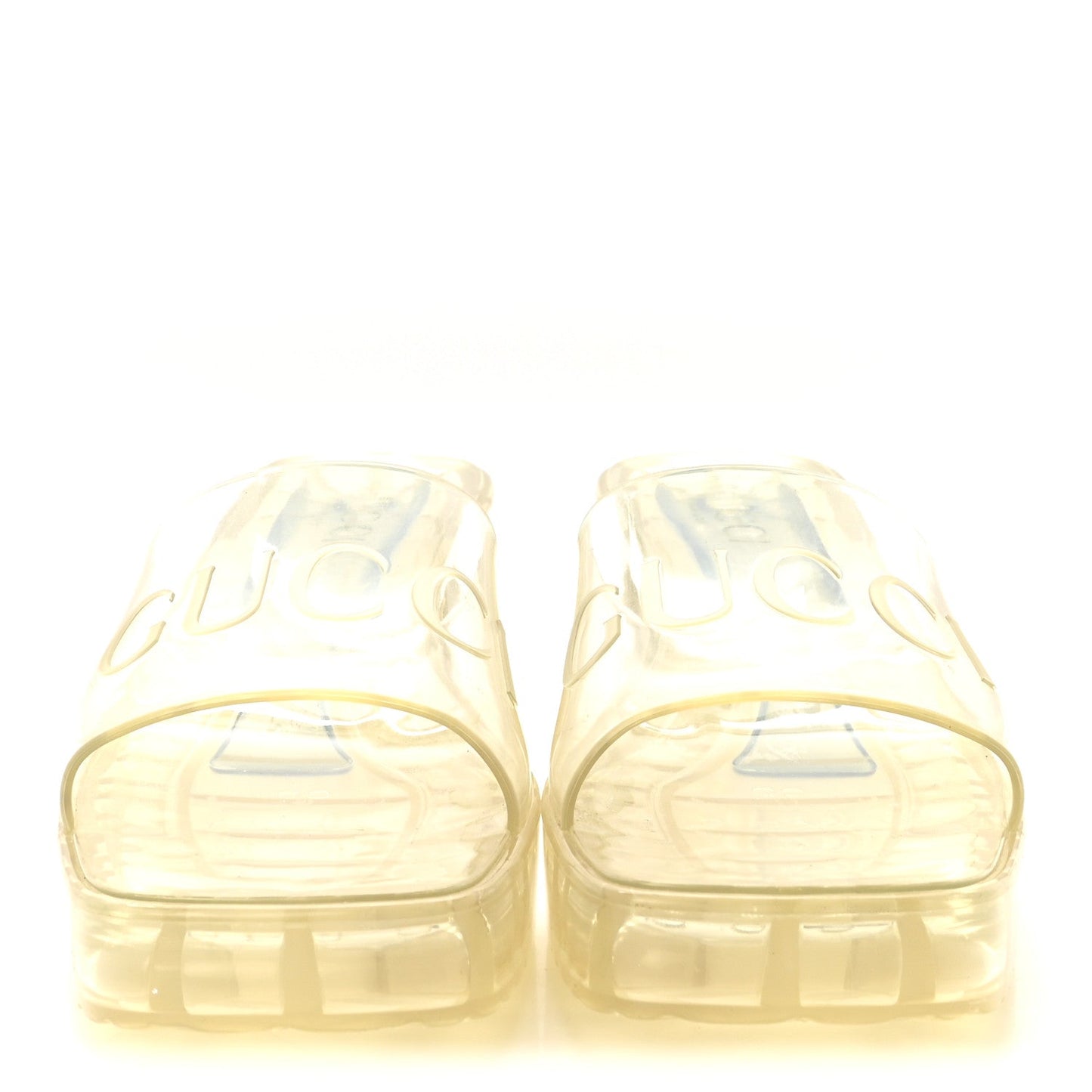 Rubber Gucci Logo Womens Platform 20/60mm Slide Sandals 35 Transparent
