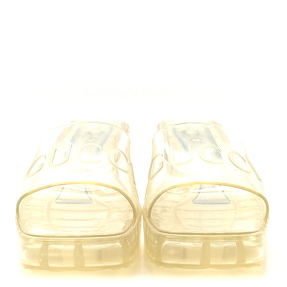 Rubber Gucci Logo Womens Platform 20/60mm Slide Sandals 35 Transparent