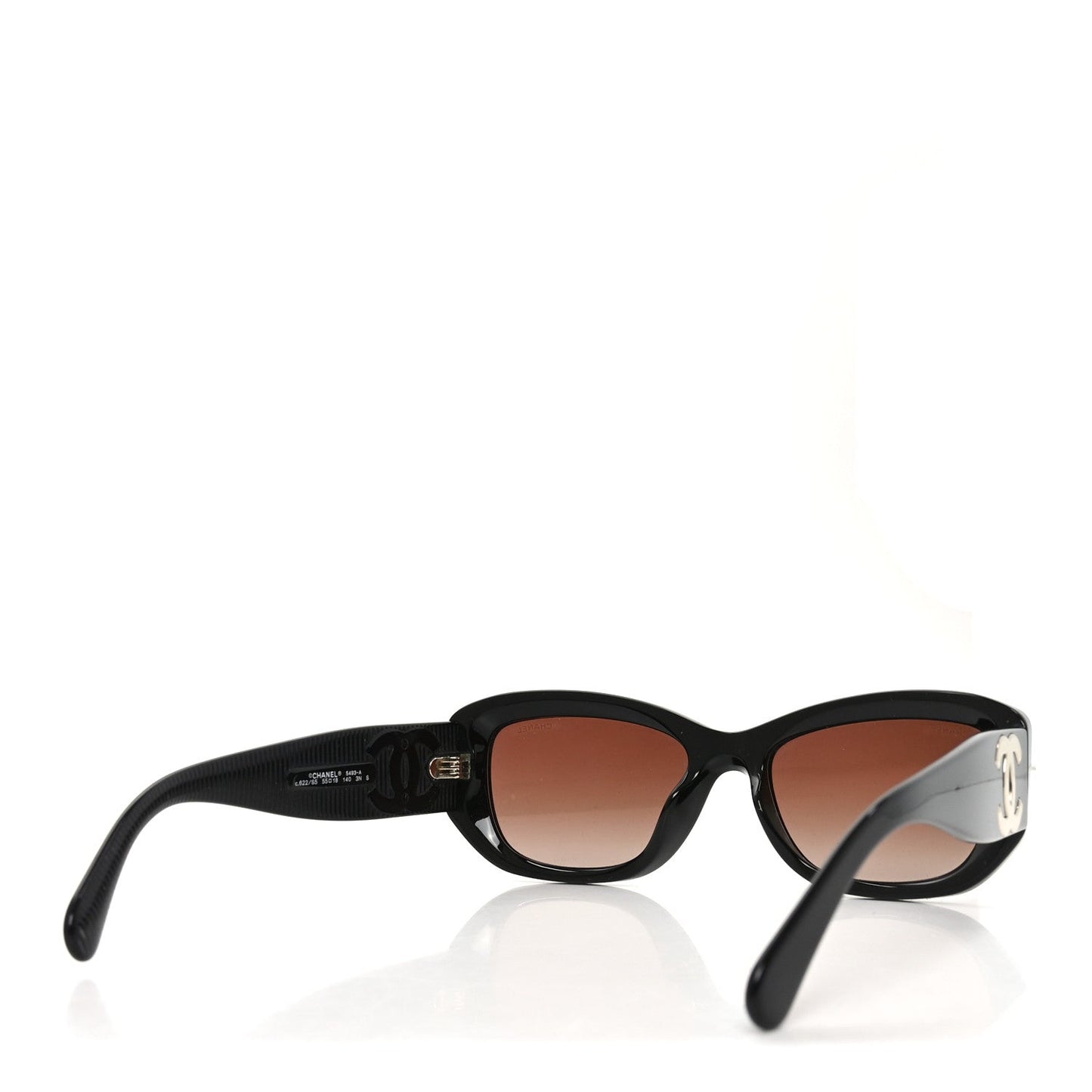 Acetate Rectangle Sunglasses 5493-A Black Brown