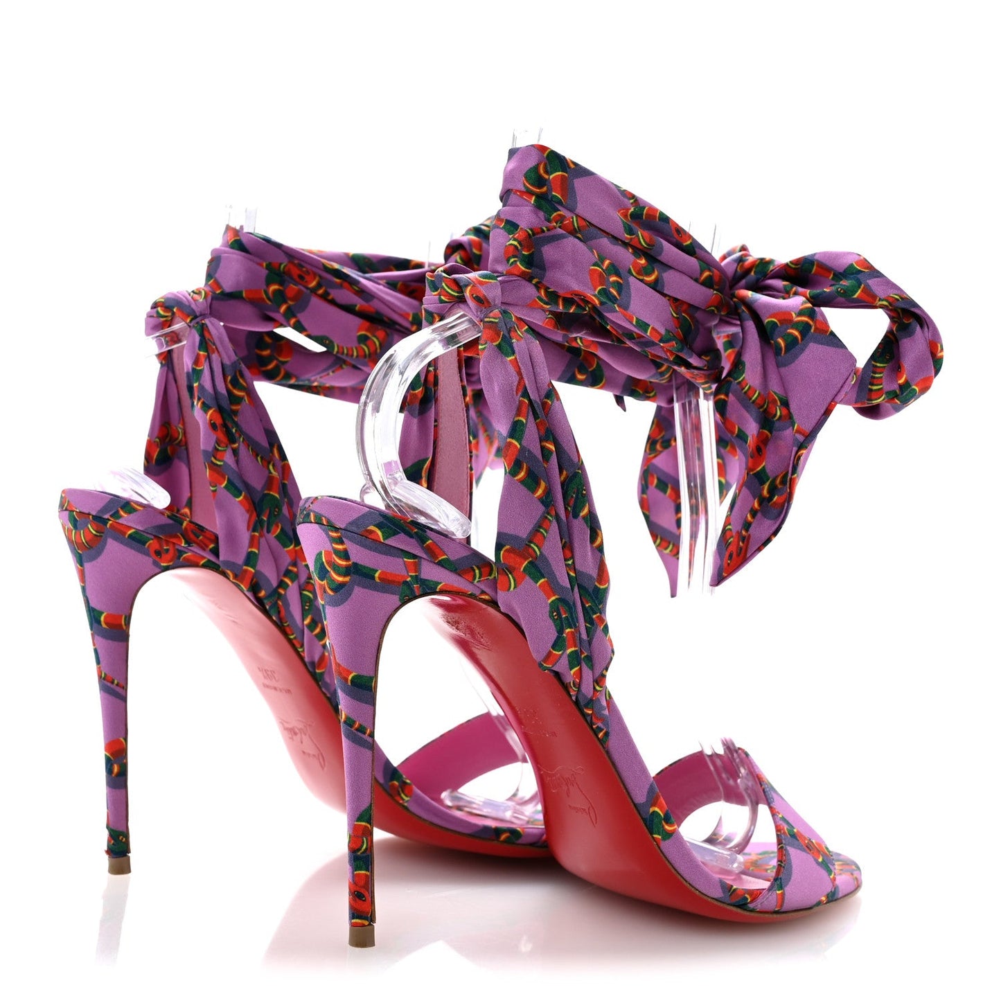Crepe Satin Naja Chain Sandale Du Desert 100 Ankle Wrap Sandals 39.5 Gummy