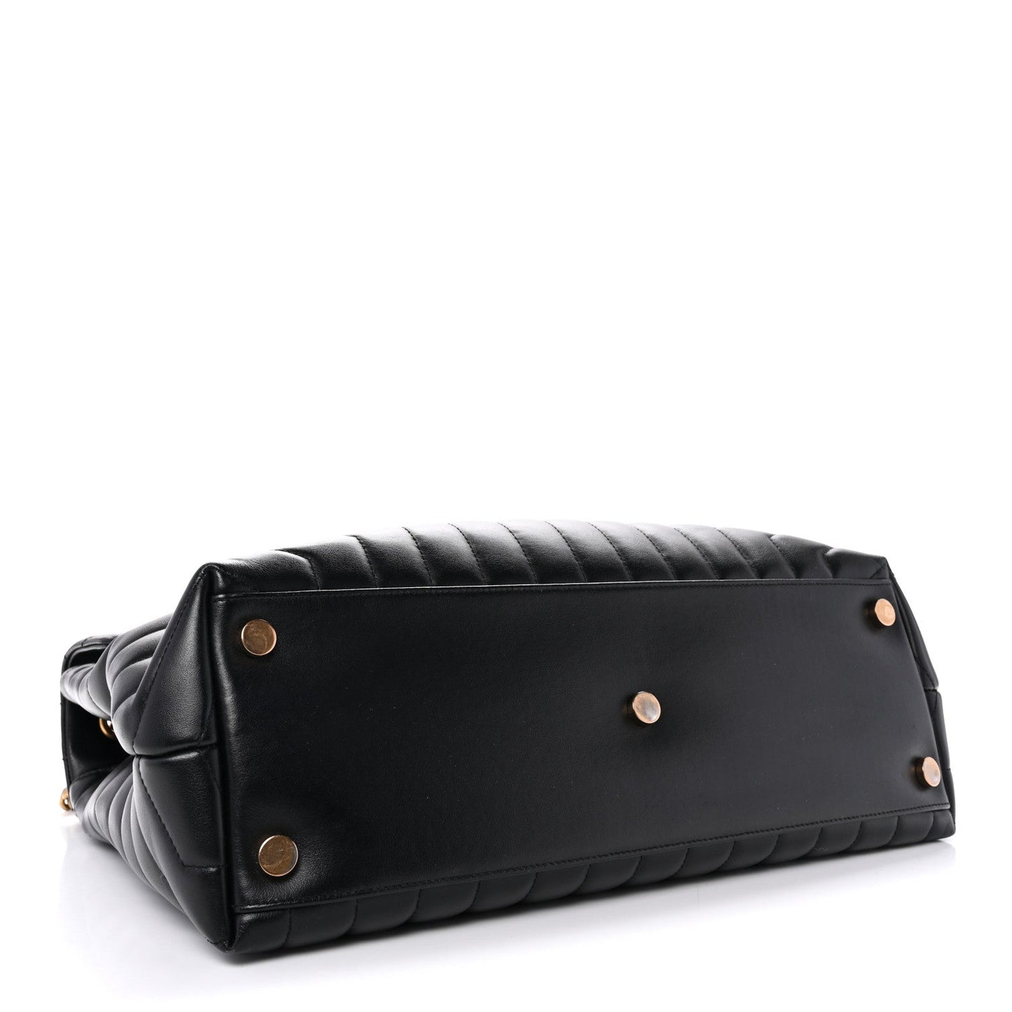 Calfskin Y Quilted Monogram Large Loulou Chain Satchel Black