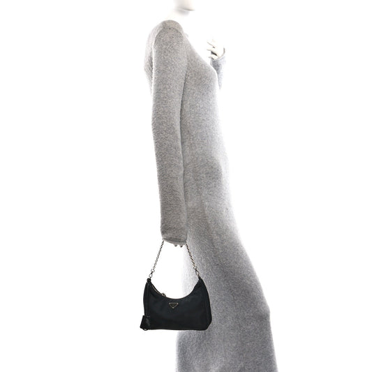 Tessuto Nylon Mini Re-Edition 2000 Shoulder Bag Black