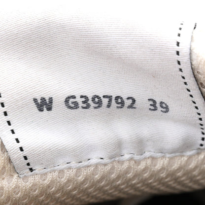 Fabric Laminated Calfskin Stretch CC Womens Sneakers 39 White Silver