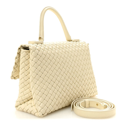 Nappa Intrecciato Patti Top Handle Bag Sea Salt