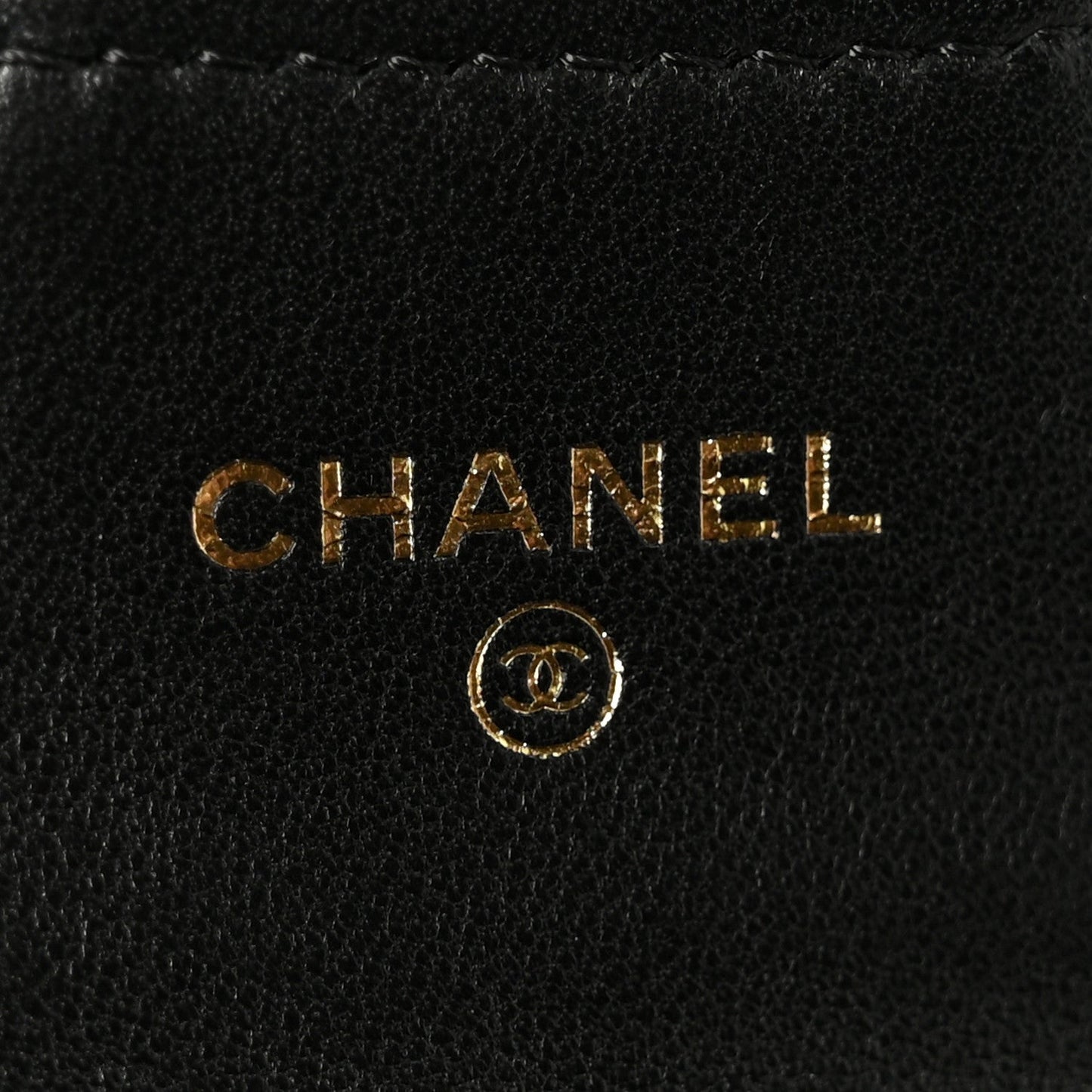 Lambskin Quilted Flap Card Holder Wallet Black