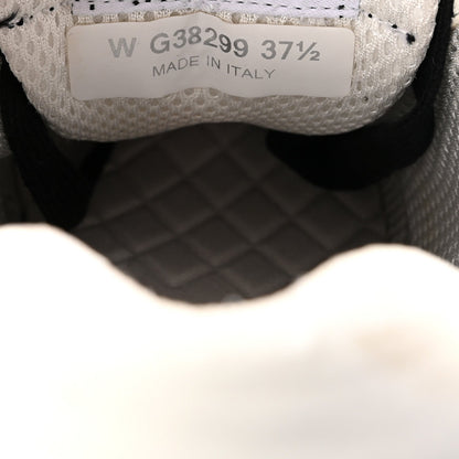 Mesh Suede Grained Calfskin Womens CC Sneakers 37.5 Black White