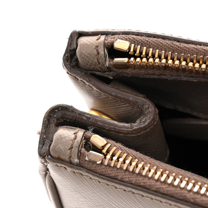 Saffiano Small Galleria Double Zip Tote Argilla