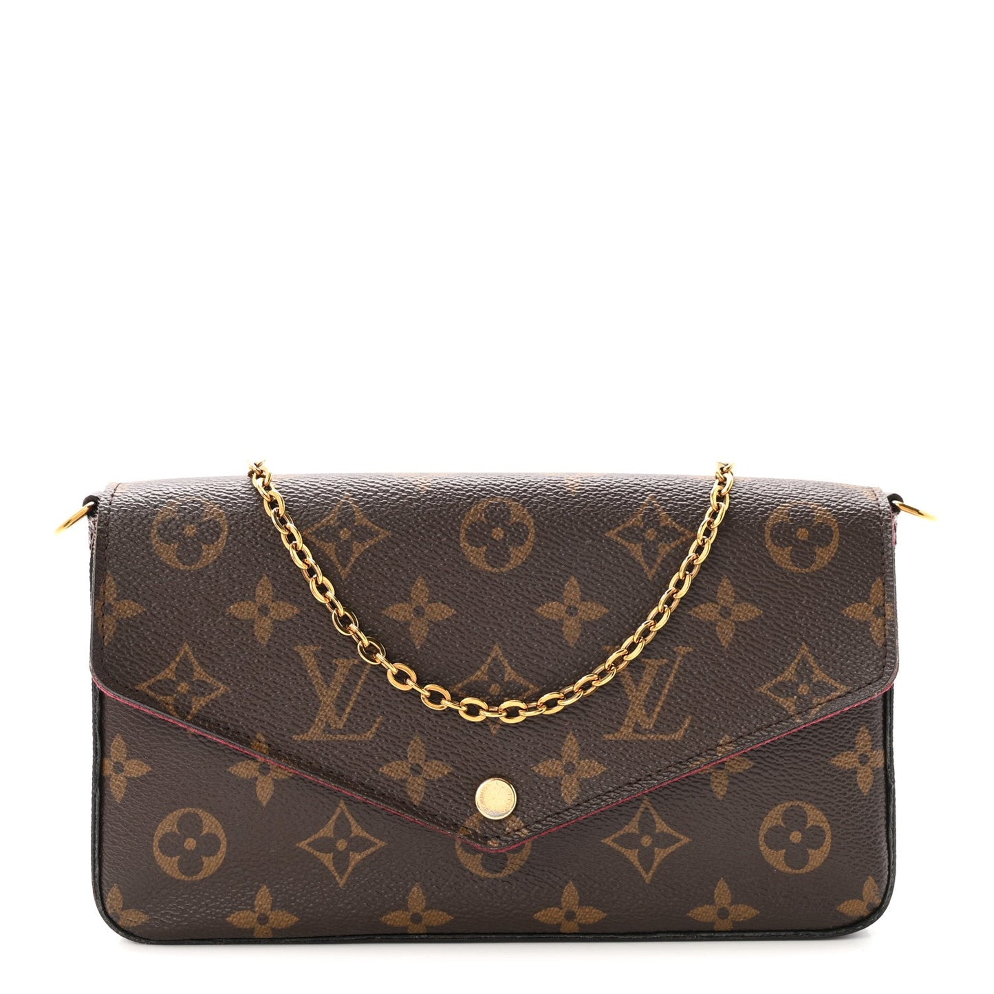 Monogram Pochette Felicie Chain Wallet Fuchsia