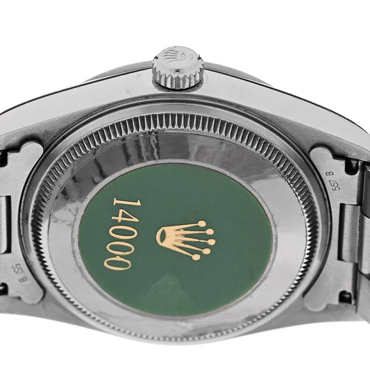 Rolex Stainless Steel 34mm Air-King Oyster Perpetual Precision Watch Black 14000