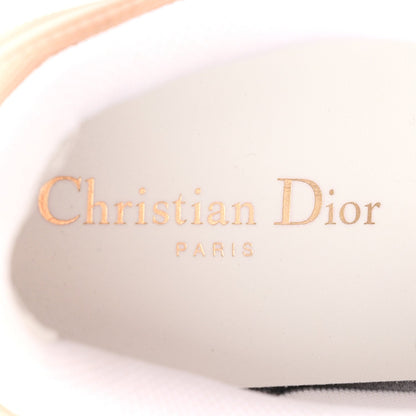 Calfskin Bi-Color Dior-ID Platform Sneakers 37.5 White Nude
