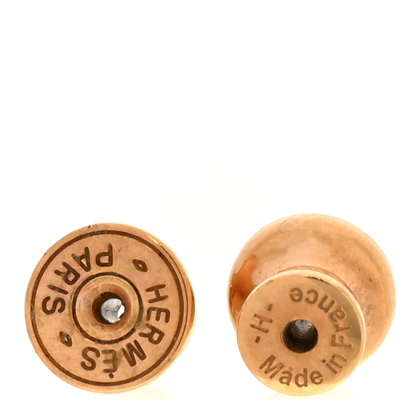 Rose Gold Lacquered Mini Pop H Earrings Black