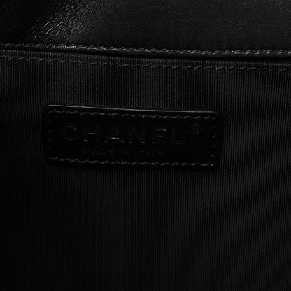 Lambskin Quilted Medium Boy Flap Black