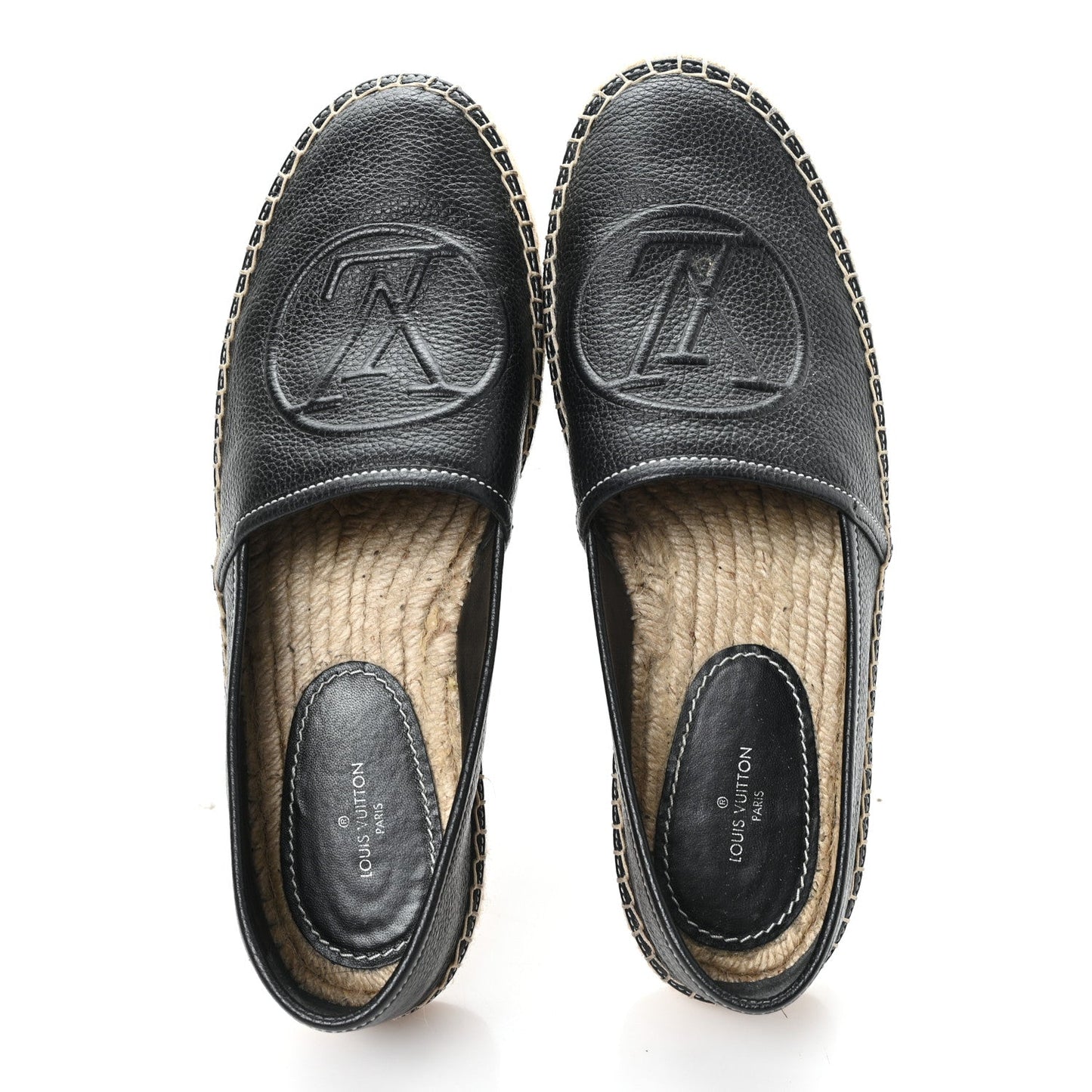 Monogram Calfskin Starboard Espadrille Flats 38 Black