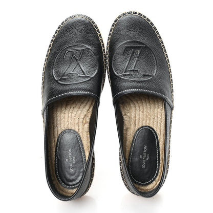 Monogram Calfskin Starboard Espadrille Flats 38 Black
