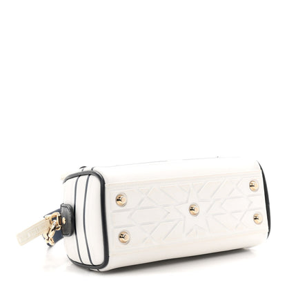 Calfskin Micro Dior Vibe Zip Bowling Bag White