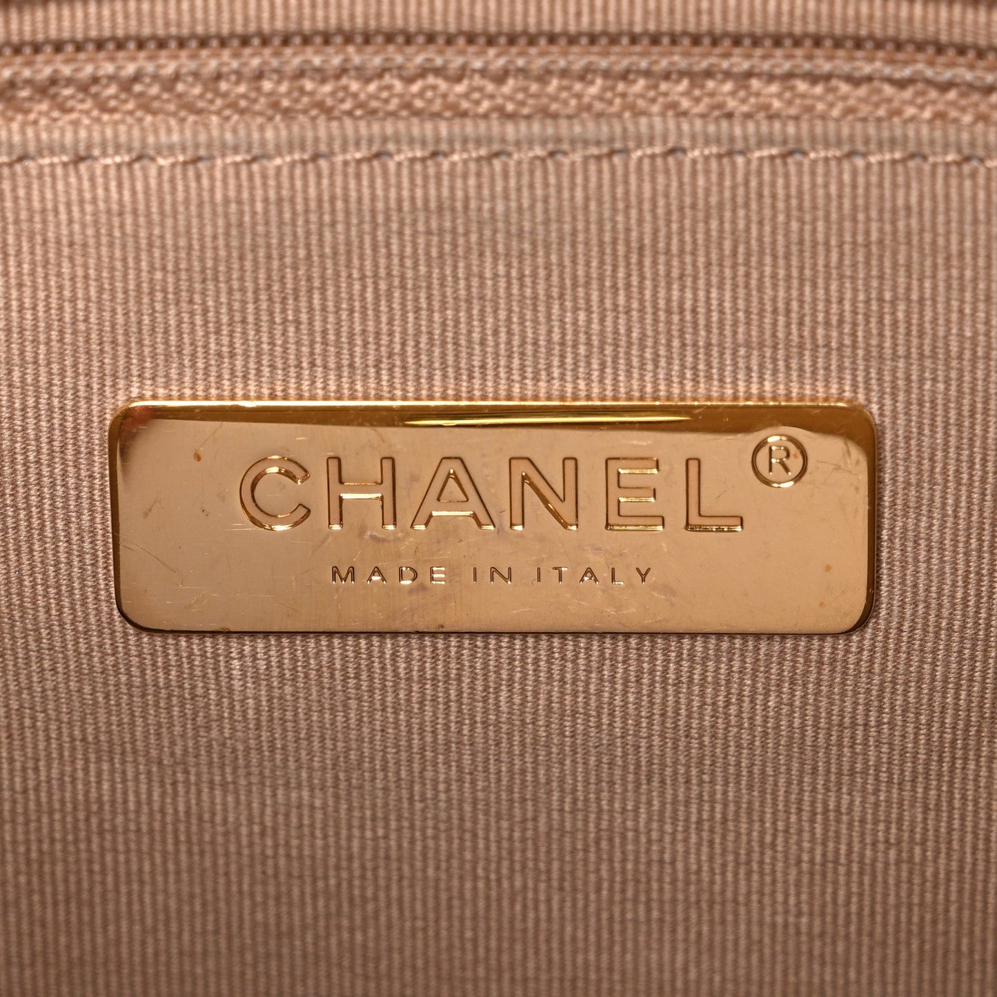 Lambskin Quilted Large Chanel 19 Flap Beige