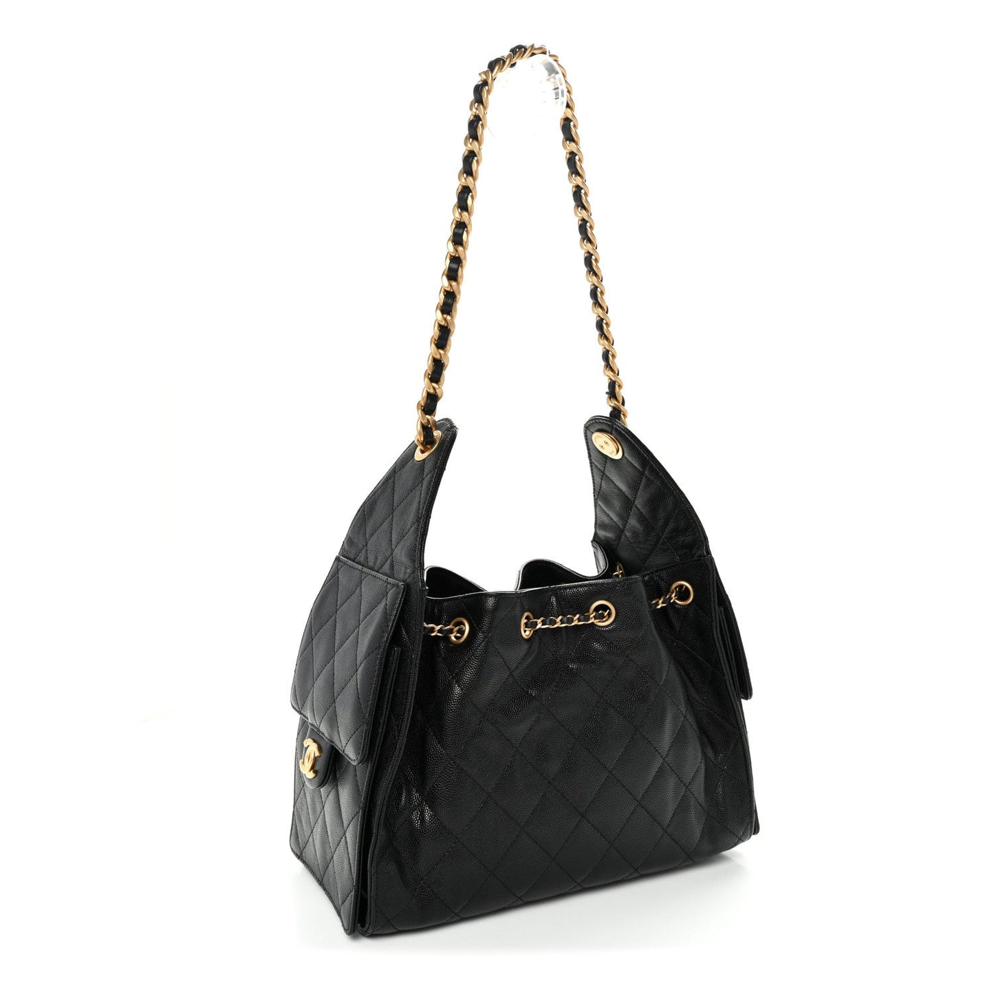 Caviar Quilted Small Chanel 25 Handbag Black