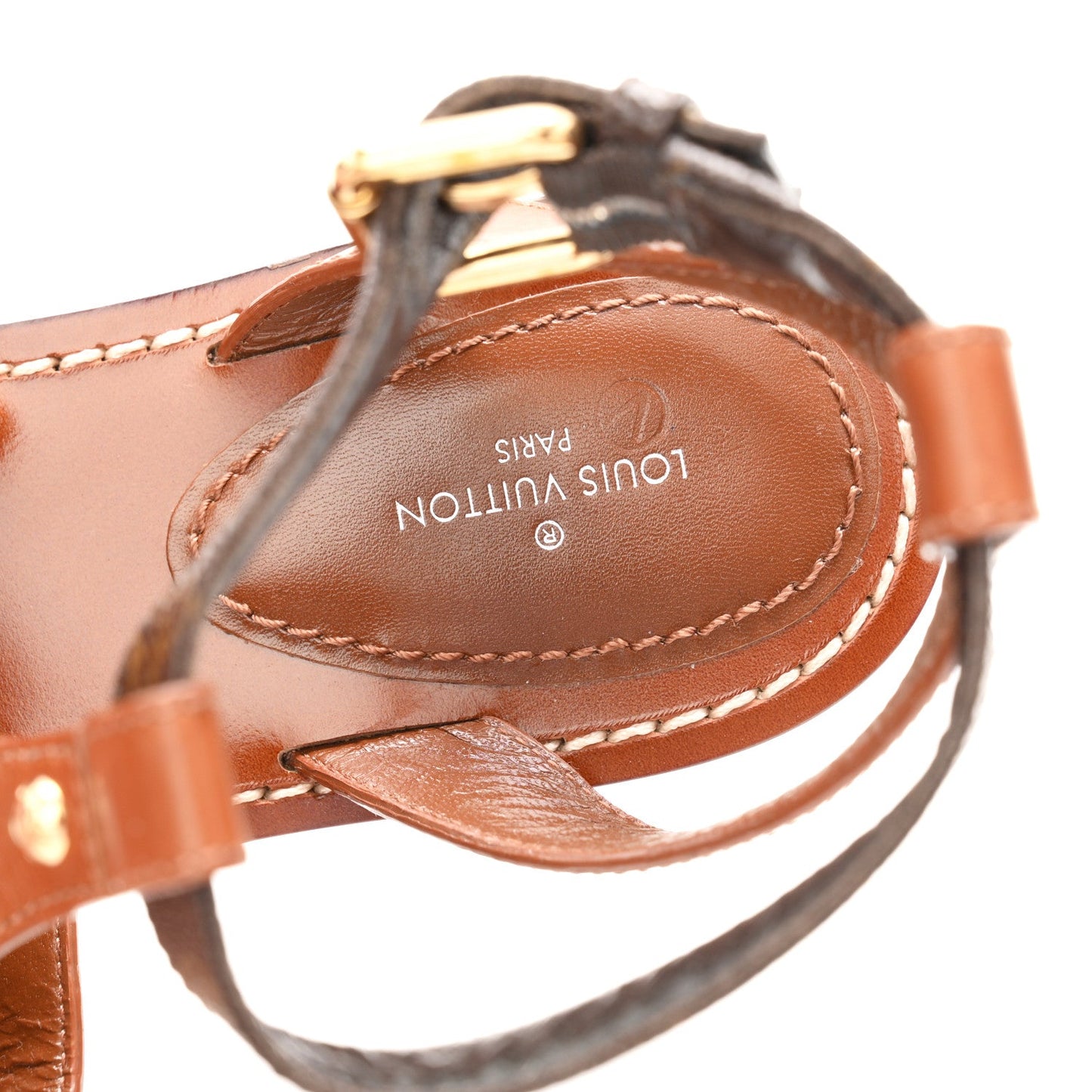 Calfskin Game On Playful Flat Sandals 37.5 Brown