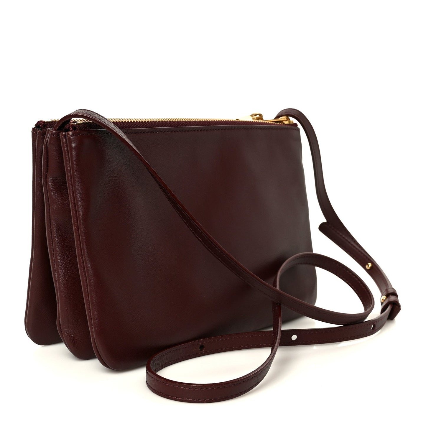 Lambskin Small Trio Crossbody Bag Burgundy