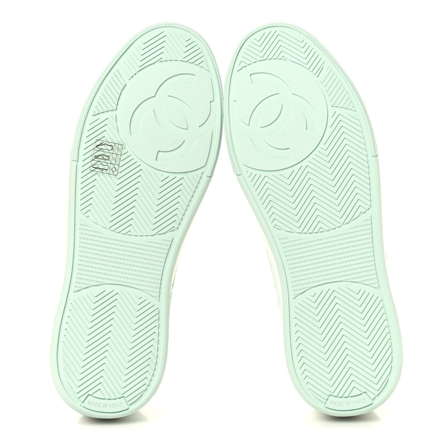 Cotton Sneakers 38.5 Light Turquoise White