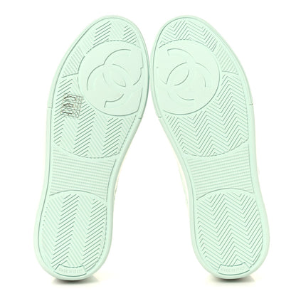 Cotton Sneakers 38.5 Light Turquoise White