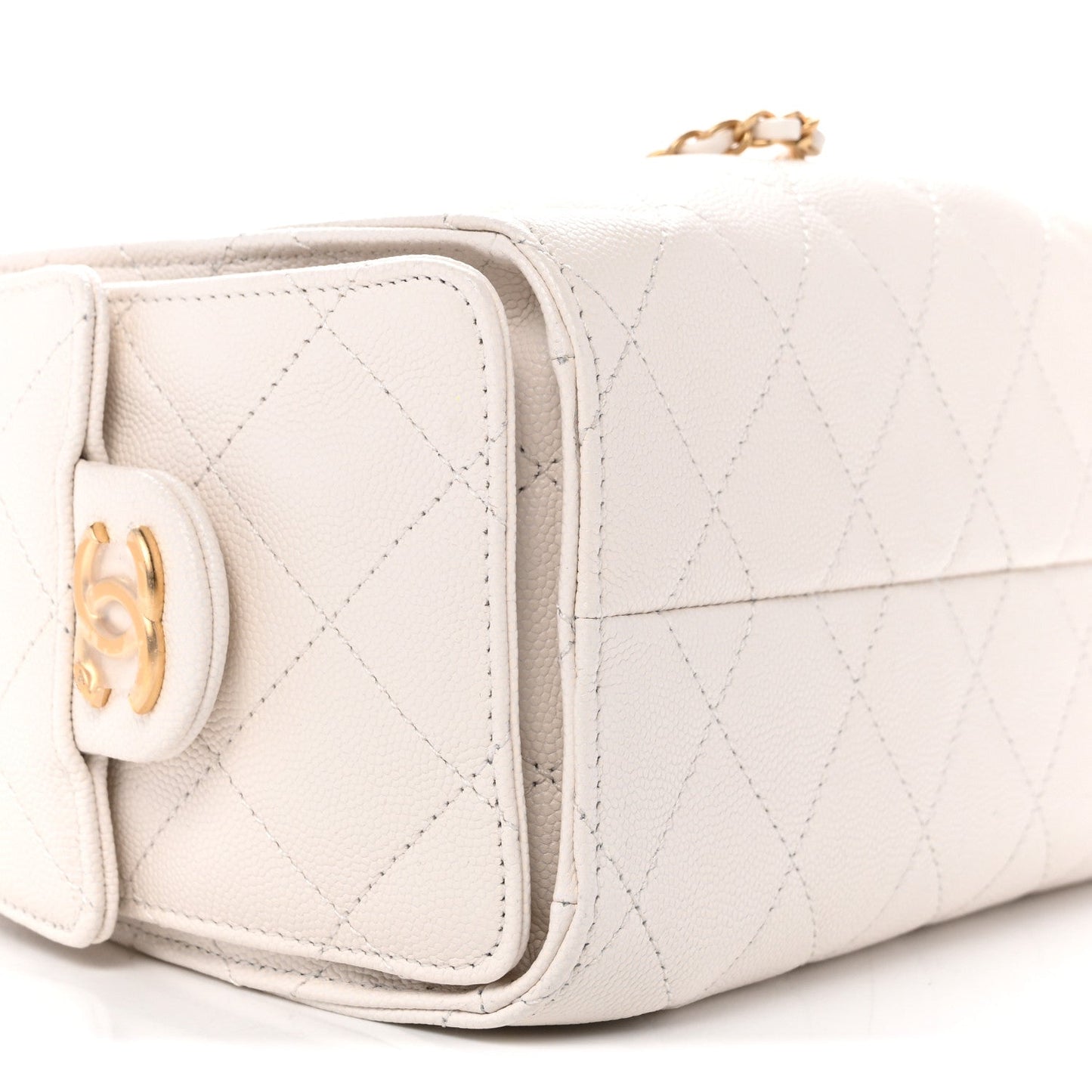 Caviar Quilted Mini Chanel 25 Handbag White