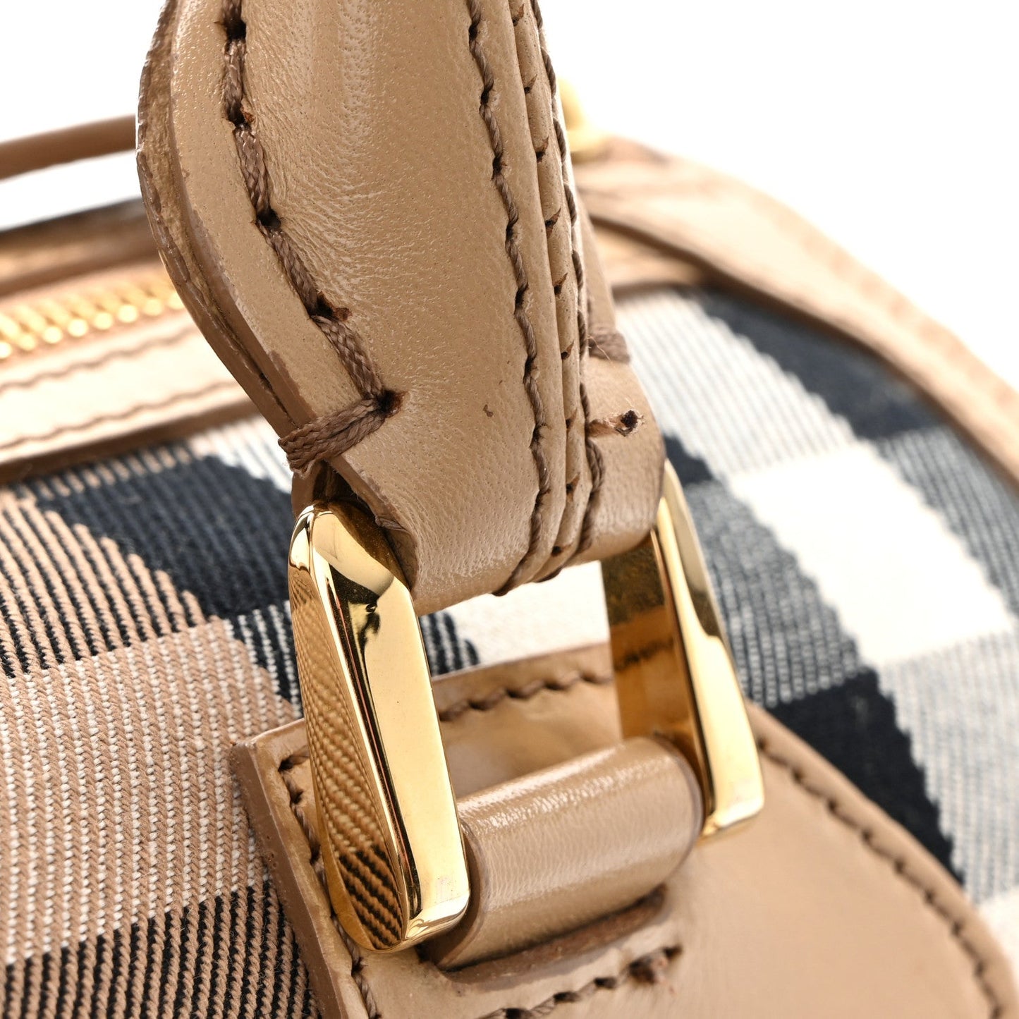 House Check Bridle Calfskin Medium Alchester Bowling Bag Trench