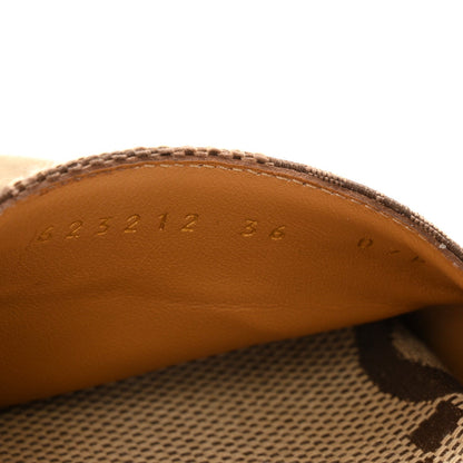 Monogram Maxi GG Angelina Platform 55mm Slide Sandals 36 Camel Ebony