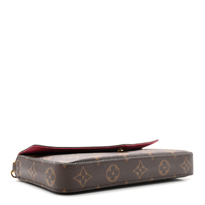 Monogram Pochette Felicie Chain Wallet Fuchsia