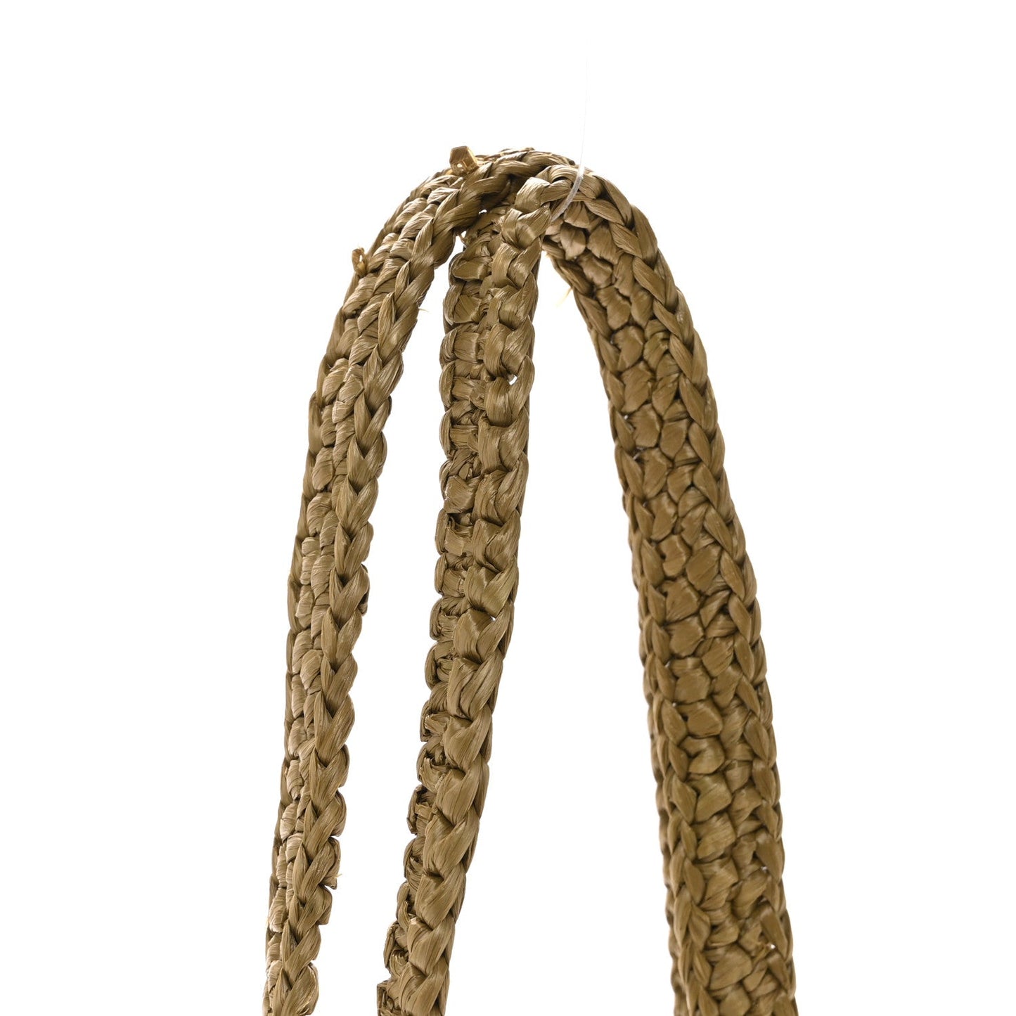 Yarn Raffia Effect Crochet Embroidered Mini Logo Tote Oliva